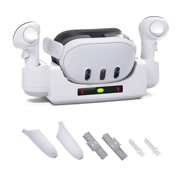 Charging Dock & Wall-Mounted Charger for Meta Quest 3 & 3S – Headset and Controller Charging Base